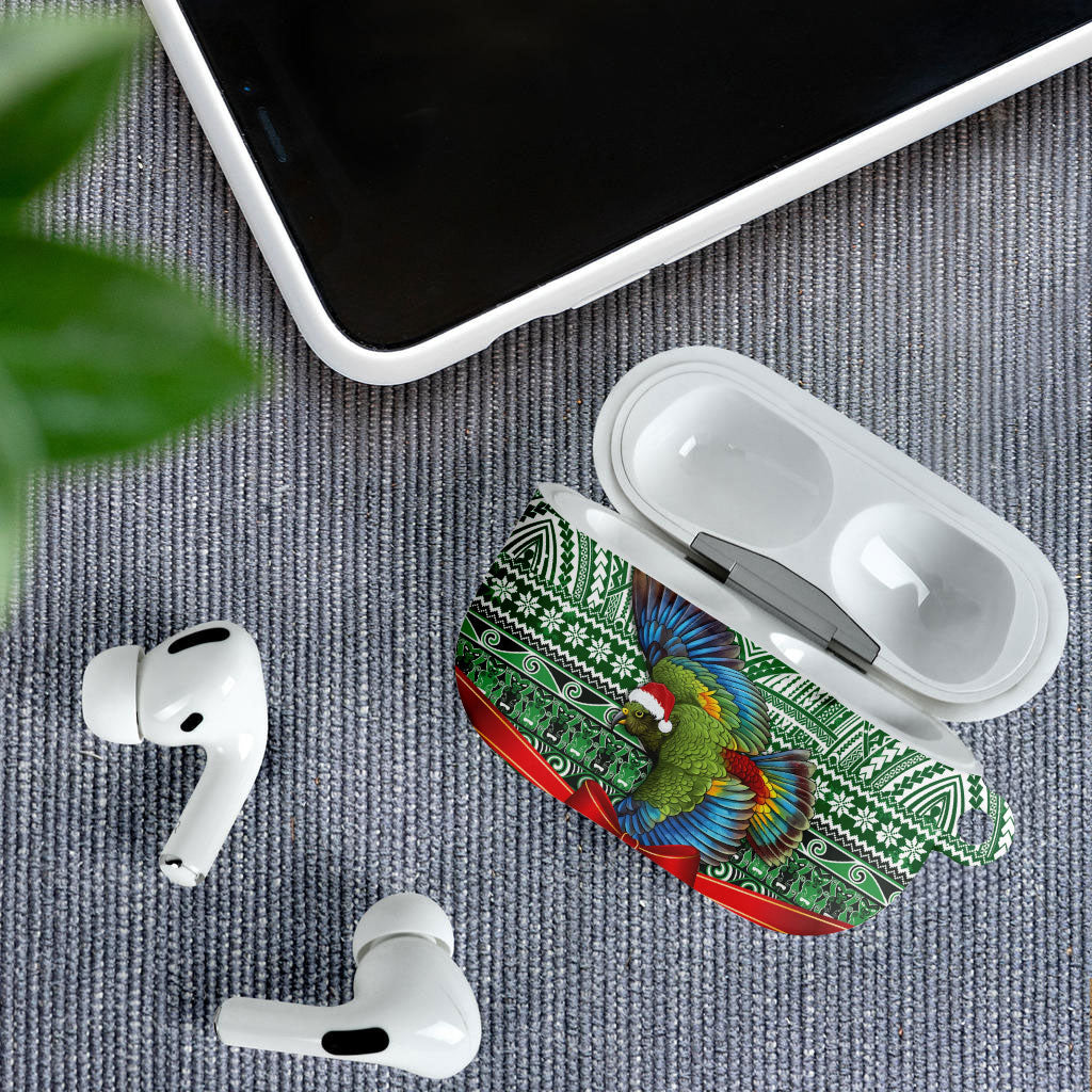 New Zealand Kea Bird Christmas AirPods Case Maori Inspired Knitted Patterns