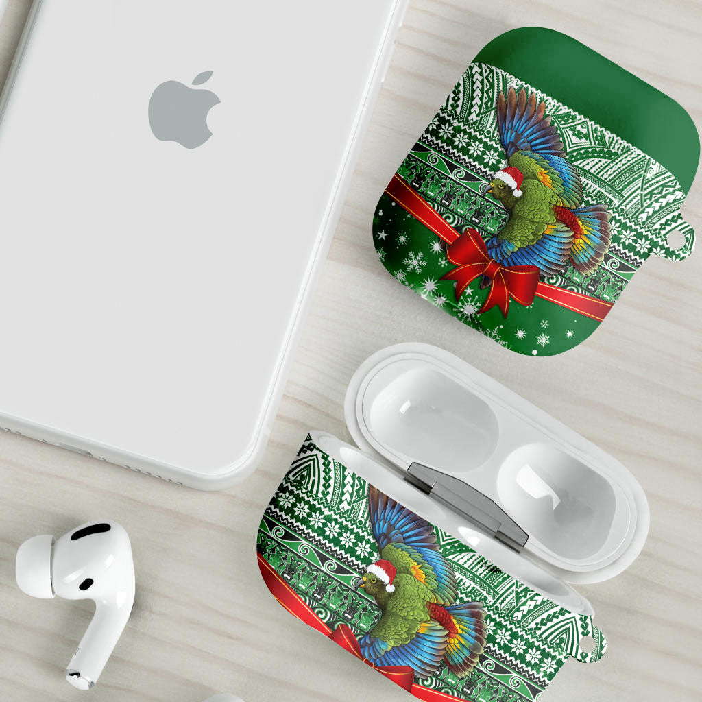 New Zealand Kea Bird Christmas AirPods Case Maori Inspired Knitted Patterns