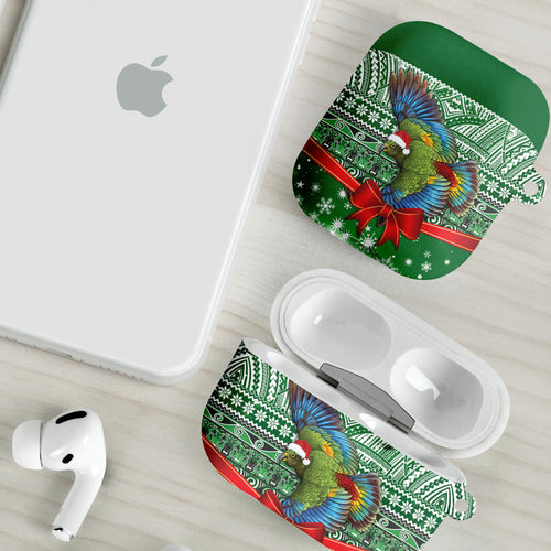 New Zealand Kea Bird Christmas AirPods Case Maori Inspired Knitted Patterns