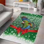 New Zealand Kea Bird Christmas Area Rug Maori Inspired Knitted Patterns