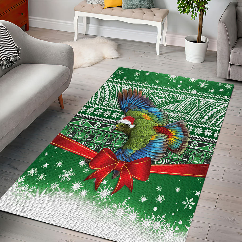 New Zealand Kea Bird Christmas Area Rug Maori Inspired Knitted Patterns