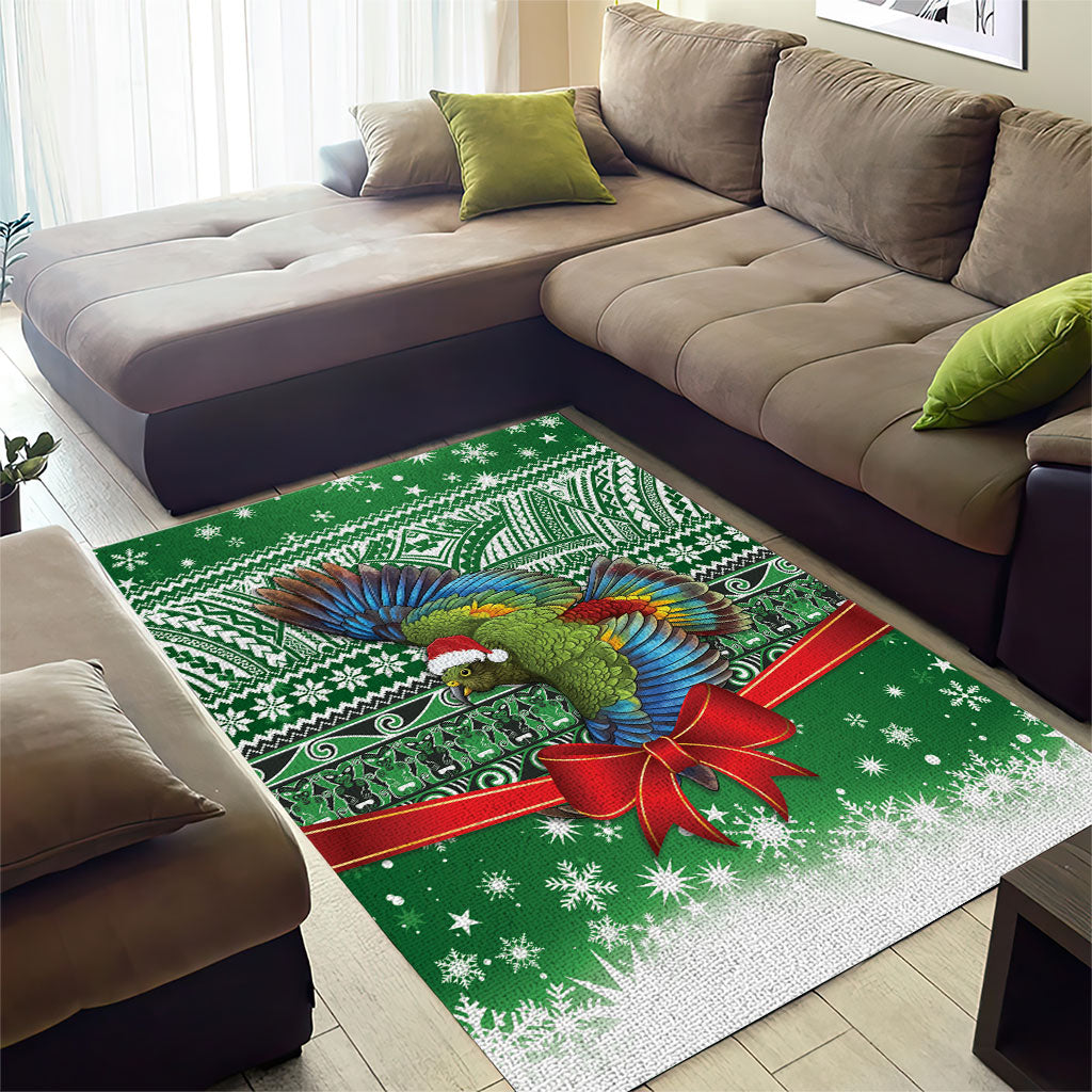 New Zealand Kea Bird Christmas Area Rug Maori Inspired Knitted Patterns