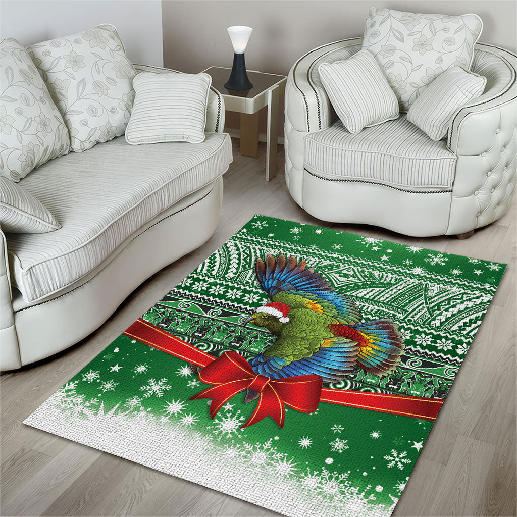 New Zealand Kea Bird Christmas Area Rug Maori Inspired Knitted Patterns