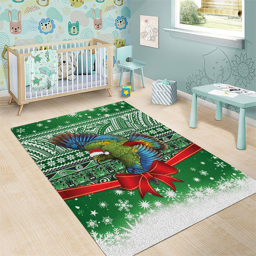New Zealand Kea Bird Christmas Area Rug Maori Inspired Knitted Patterns