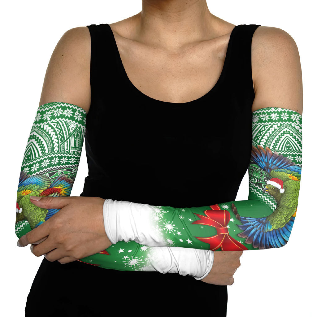 New Zealand Kea Bird Christmas Arm Sleeves Maori Inspired Knitted Patterns