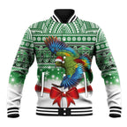 New Zealand Kea Bird Christmas Baseball Jacket Maori Inspired Knitted Patterns