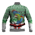 New Zealand Kea Bird Christmas Baseball Jacket Maori Inspired Knitted Patterns