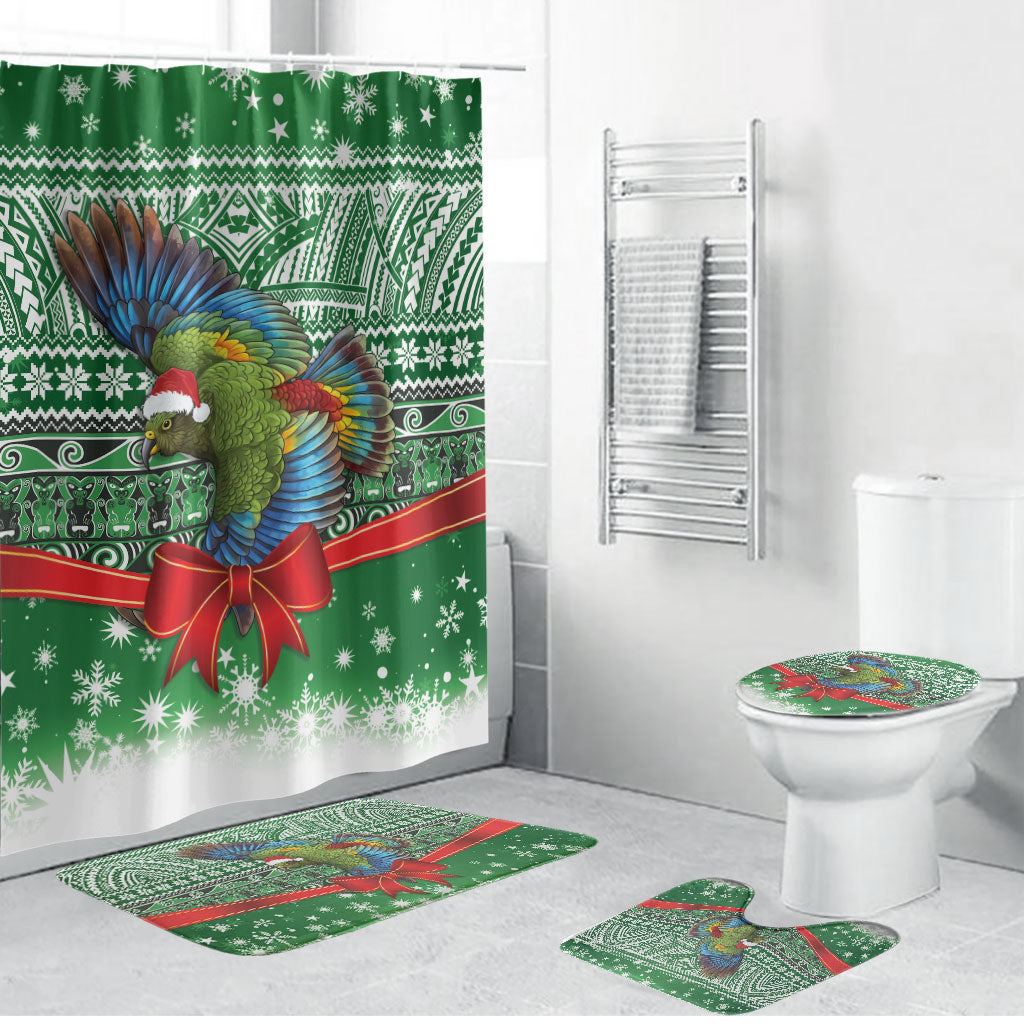New Zealand Kea Bird Christmas Bathroom Set Maori Inspired Knitted Patterns