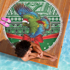 New Zealand Kea Bird Christmas Beach Blanket Maori Inspired Knitted Patterns