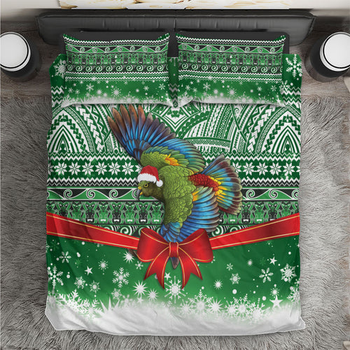 New Zealand Kea Bird Christmas Bedding Set Maori Inspired Knitted Patterns