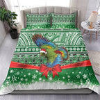 New Zealand Kea Bird Christmas Bedding Set Maori Inspired Knitted Patterns
