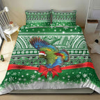 New Zealand Kea Bird Christmas Bedding Set Maori Inspired Knitted Patterns