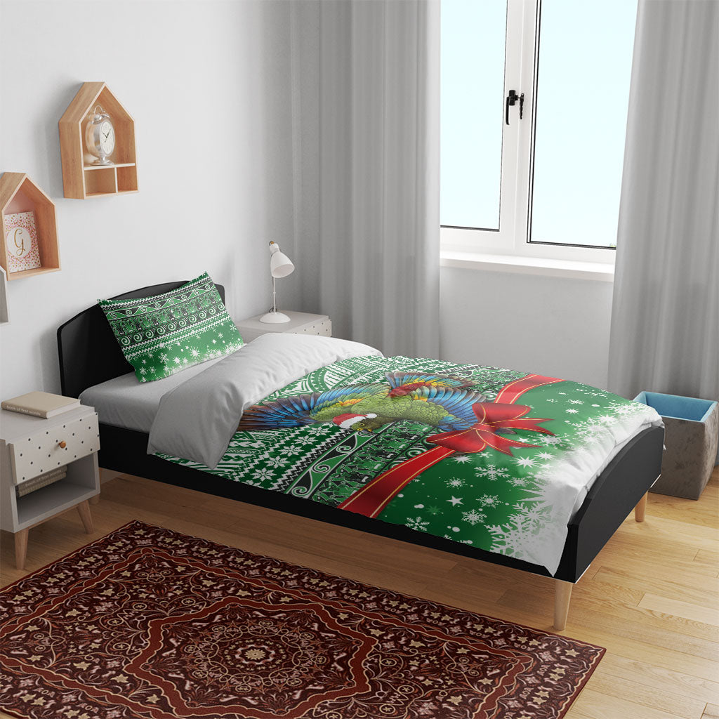 New Zealand Kea Bird Christmas Bedding Set Maori Inspired Knitted Patterns
