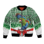 New Zealand Kea Bird Christmas Bomber Jacket Maori Inspired Knitted Patterns