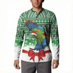 New Zealand Kea Bird Christmas Button Sweatshirt Maori Inspired Knitted Patterns