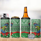 New Zealand Kea Bird Christmas 4 in 1 Can Cooler Tumbler Maori Inspired Knitted Patterns