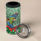 New Zealand Kea Bird Christmas 4 in 1 Can Cooler Tumbler Maori Inspired Knitted Patterns