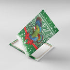 New Zealand Kea Bird Christmas Canvas Wall Art Maori Inspired Knitted Patterns