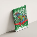 New Zealand Kea Bird Christmas Canvas Wall Art Maori Inspired Knitted Patterns