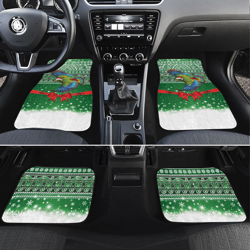 New Zealand Kea Bird Christmas Car Mats Maori Inspired Knitted Patterns