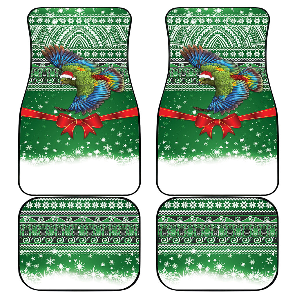 New Zealand Kea Bird Christmas Car Mats Maori Inspired Knitted Patterns