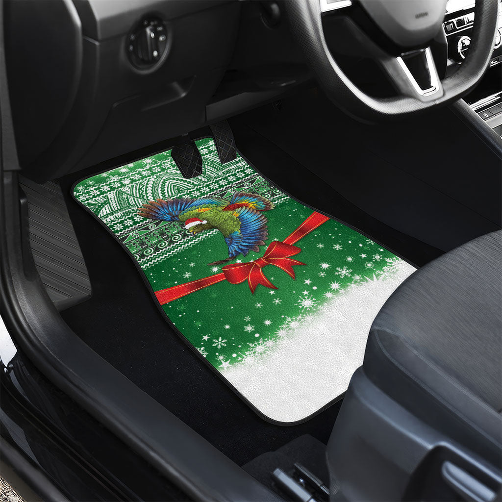 New Zealand Kea Bird Christmas Car Mats Maori Inspired Knitted Patterns