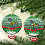 New Zealand Kea Bird Christmas Ceramic Ornament Maori Inspired Knitted Patterns