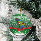New Zealand Kea Bird Christmas Ceramic Ornament Maori Inspired Knitted Patterns