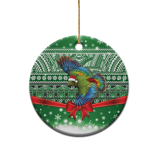 New Zealand Kea Bird Christmas Ceramic Ornament Maori Inspired Knitted Patterns