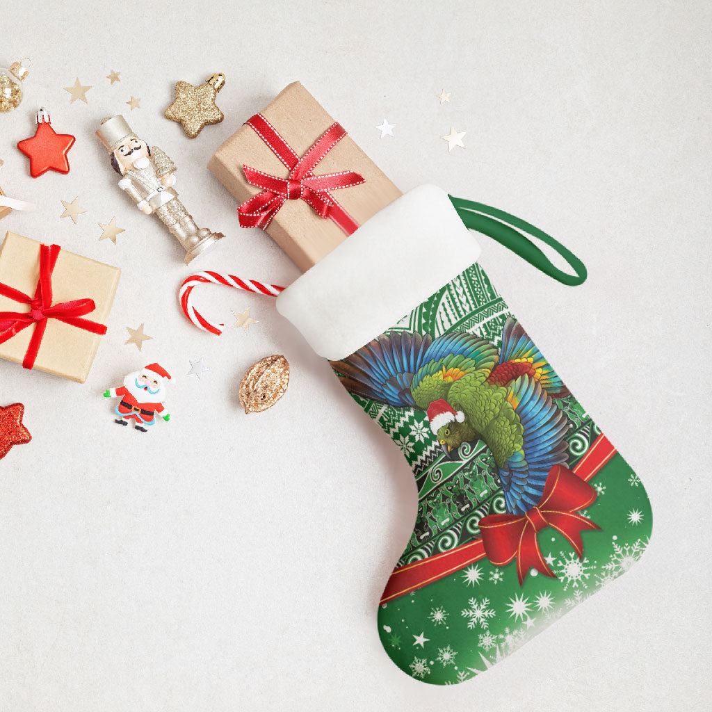 New Zealand Kea Bird Christmas Stocking Maori Inspired Knitted Patterns