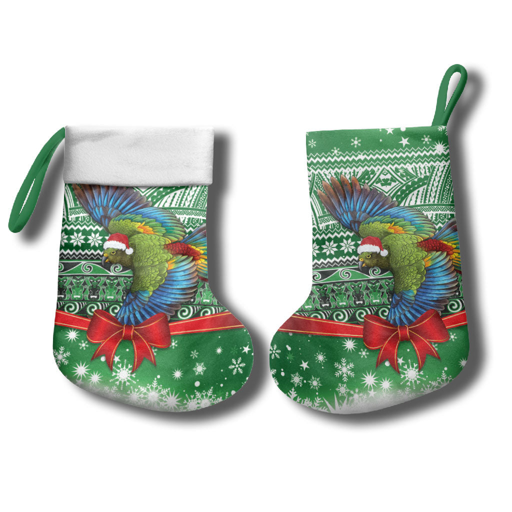 New Zealand Kea Bird Christmas Stocking Maori Inspired Knitted Patterns
