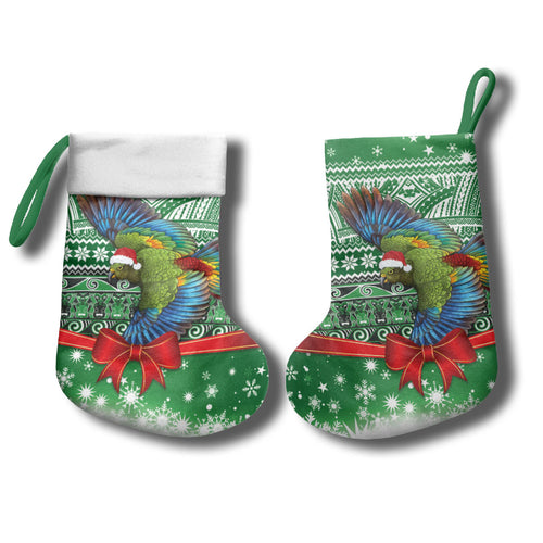 New Zealand Kea Bird Christmas Stocking Maori Inspired Knitted Patterns