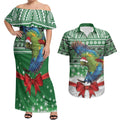New Zealand Kea Bird Christmas Couples Matching Off Shoulder Maxi Dress and Hawaiian Shirt Maori Inspired Knitted Patterns