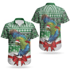 New Zealand Kea Bird Christmas Couples Matching Tank Maxi Dress and Hawaiian Shirt Maori Inspired Knitted Patterns