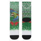 New Zealand Kea Bird Christmas Crew Socks Maori Inspired Knitted Patterns