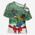 New Zealand Kea Bird Christmas Cross Shoulder Shirt Maori Inspired Knitted Patterns
