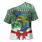 New Zealand Kea Bird Christmas Cross Shoulder Shirt Maori Inspired Knitted Patterns