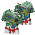 New Zealand Kea Bird Christmas Cross Shoulder Shirt Maori Inspired Knitted Patterns