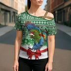 New Zealand Kea Bird Christmas Cross Shoulder Shirt Maori Inspired Knitted Patterns