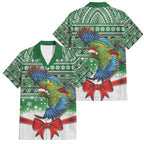 New Zealand Kea Bird Christmas Family Matching Puletasi and Hawaiian Shirt Maori Inspired Knitted Patterns