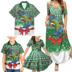 New Zealand Kea Bird Christmas Family Matching Summer Maxi Dress and Hawaiian Shirt Maori Inspired Knitted Patterns
