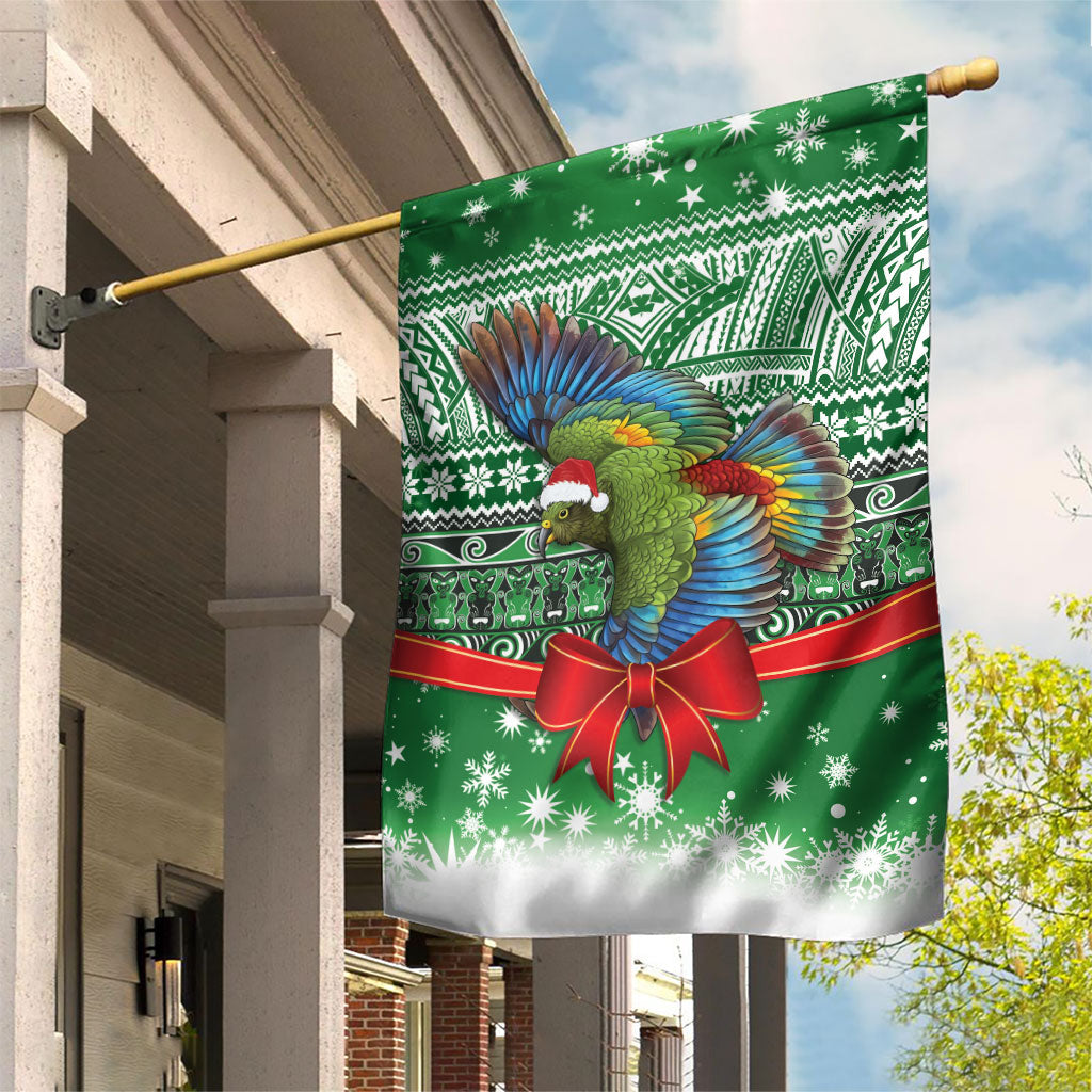 New Zealand Kea Bird Christmas Garden Flag Maori Inspired Knitted Patterns