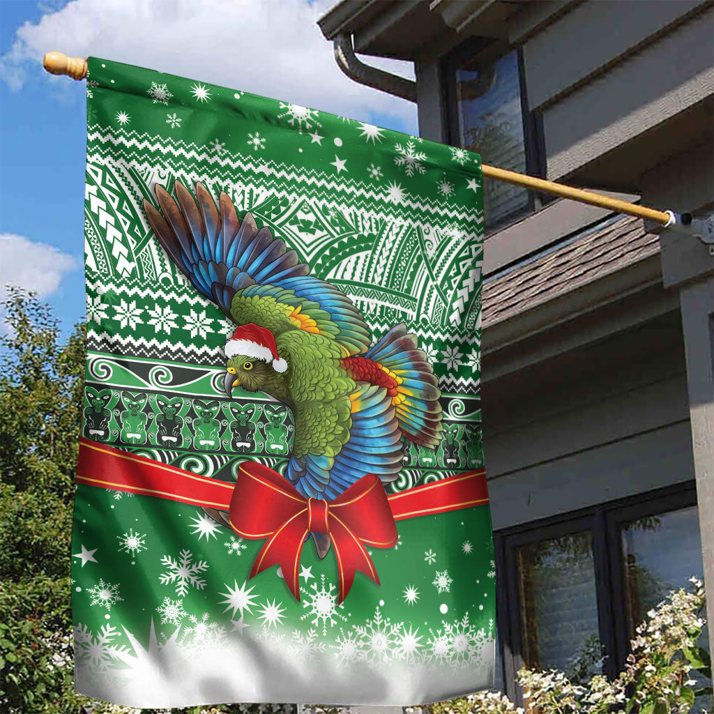 New Zealand Kea Bird Christmas Garden Flag Maori Inspired Knitted Patterns