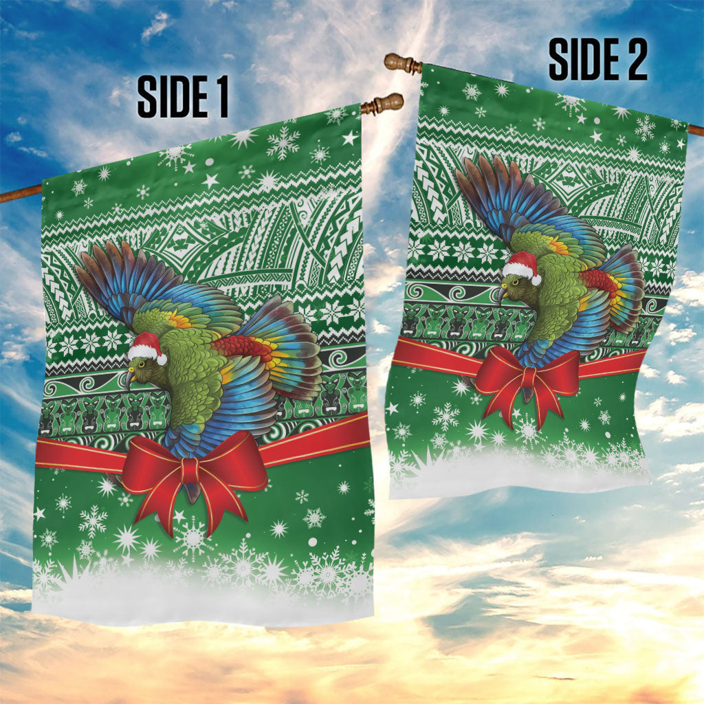 New Zealand Kea Bird Christmas Garden Flag Maori Inspired Knitted Patterns
