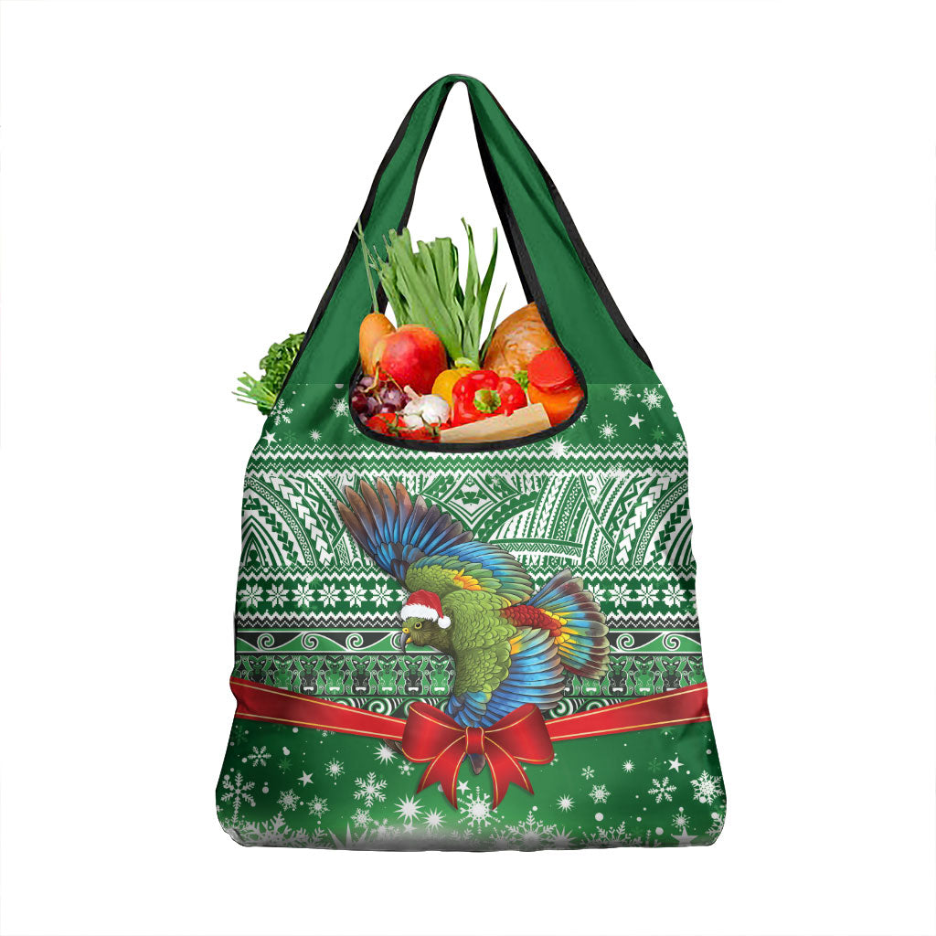 New Zealand Kea Bird Christmas Grocery Bag Maori Inspired Knitted Patterns