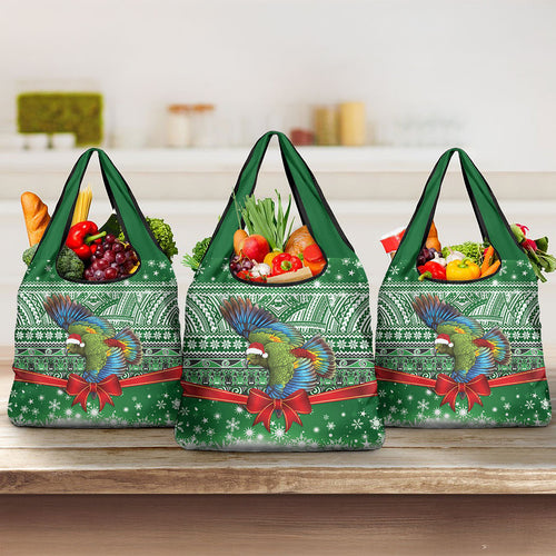 New Zealand Kea Bird Christmas Grocery Bag Maori Inspired Knitted Patterns
