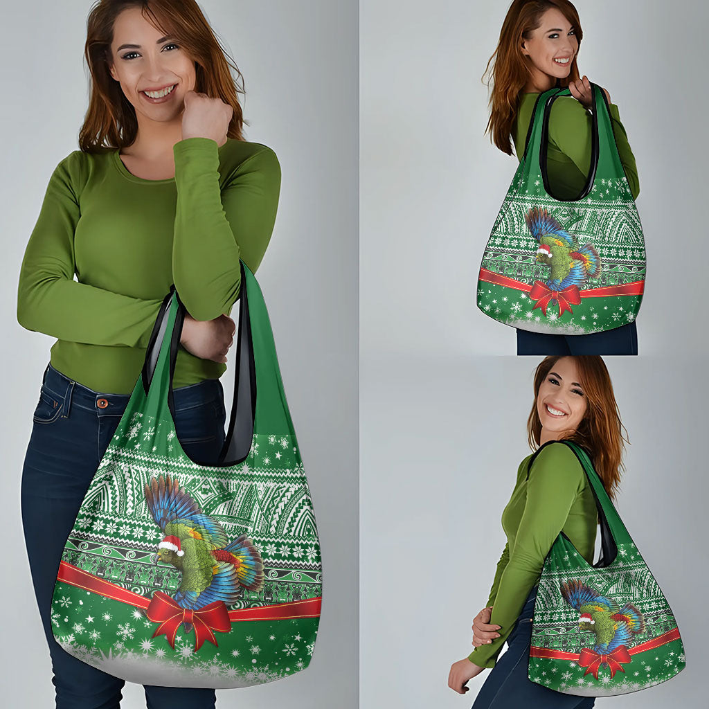 New Zealand Kea Bird Christmas Grocery Bag Maori Inspired Knitted Patterns