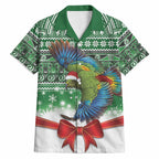 New Zealand Kea Bird Christmas Hawaiian Shirt Maori Inspired Knitted Patterns
