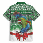 New Zealand Kea Bird Christmas Hawaiian Shirt Maori Inspired Knitted Patterns