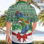 New Zealand Kea Bird Christmas Hawaiian Shirt Maori Inspired Knitted Patterns